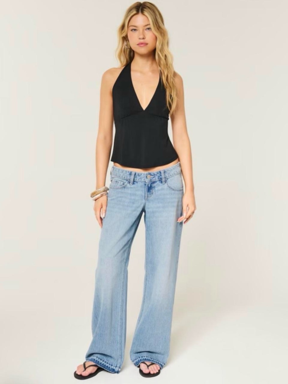 Hollister light wash wide leg jeans